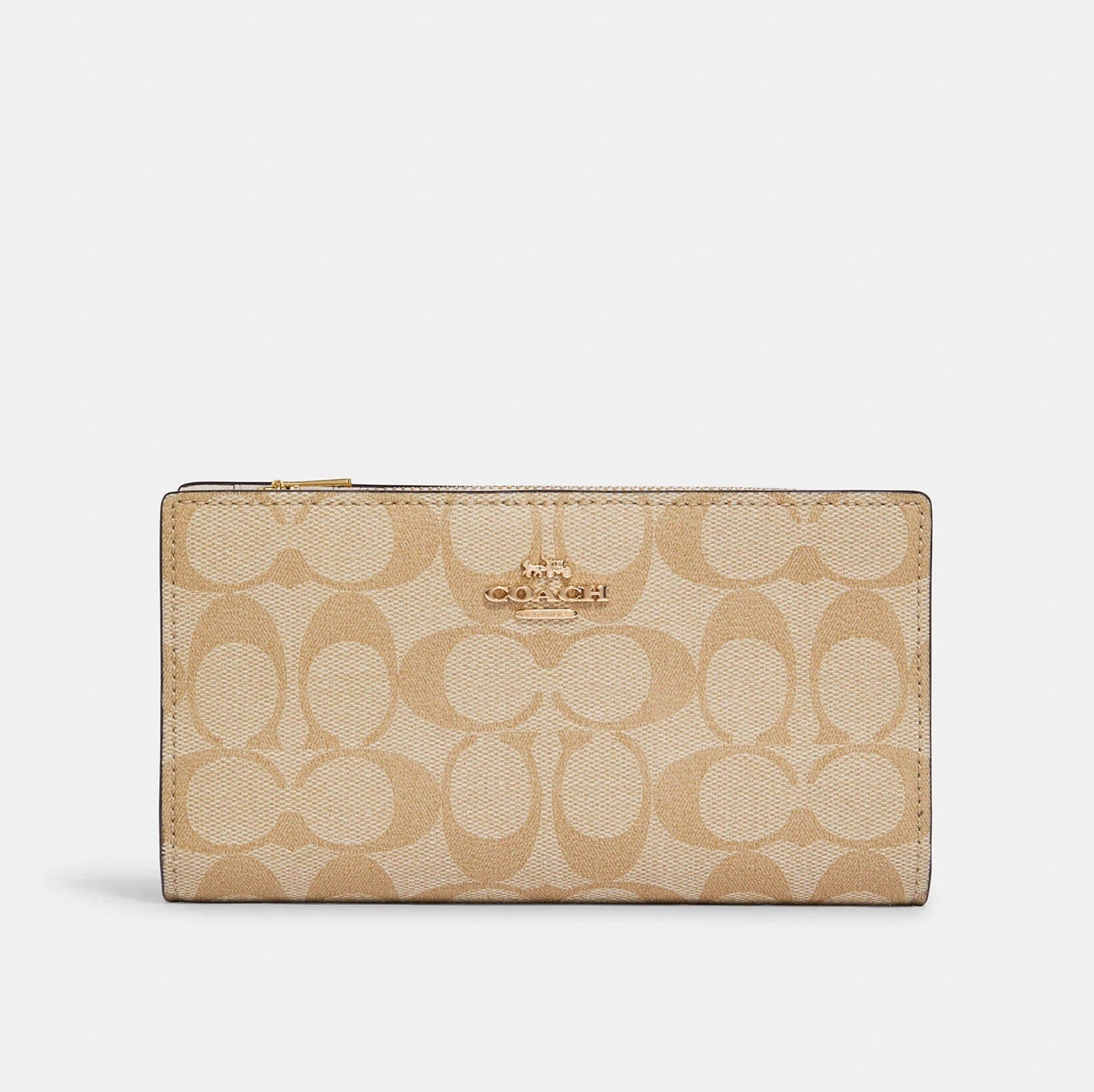Coach Slim Zip Wallet In Signature Canvas