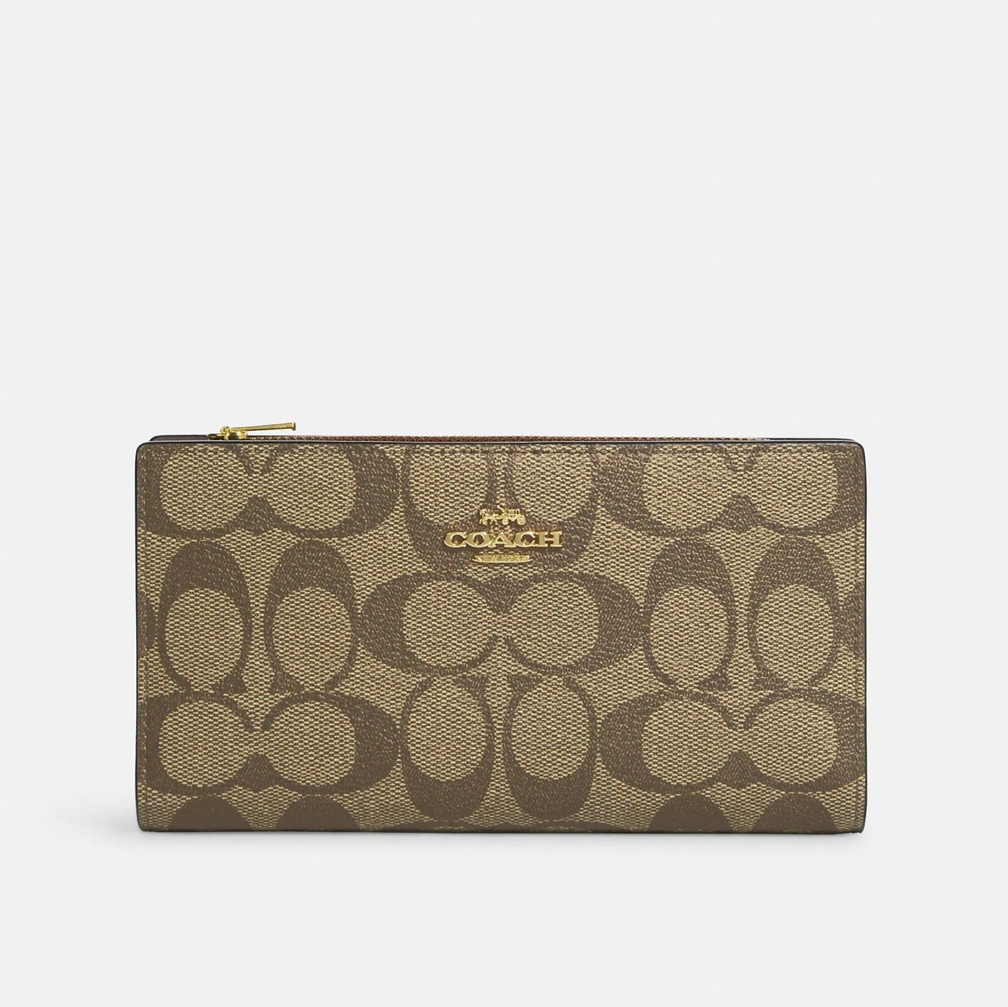 Coach Slim Zip Wallet In Signature Canvas